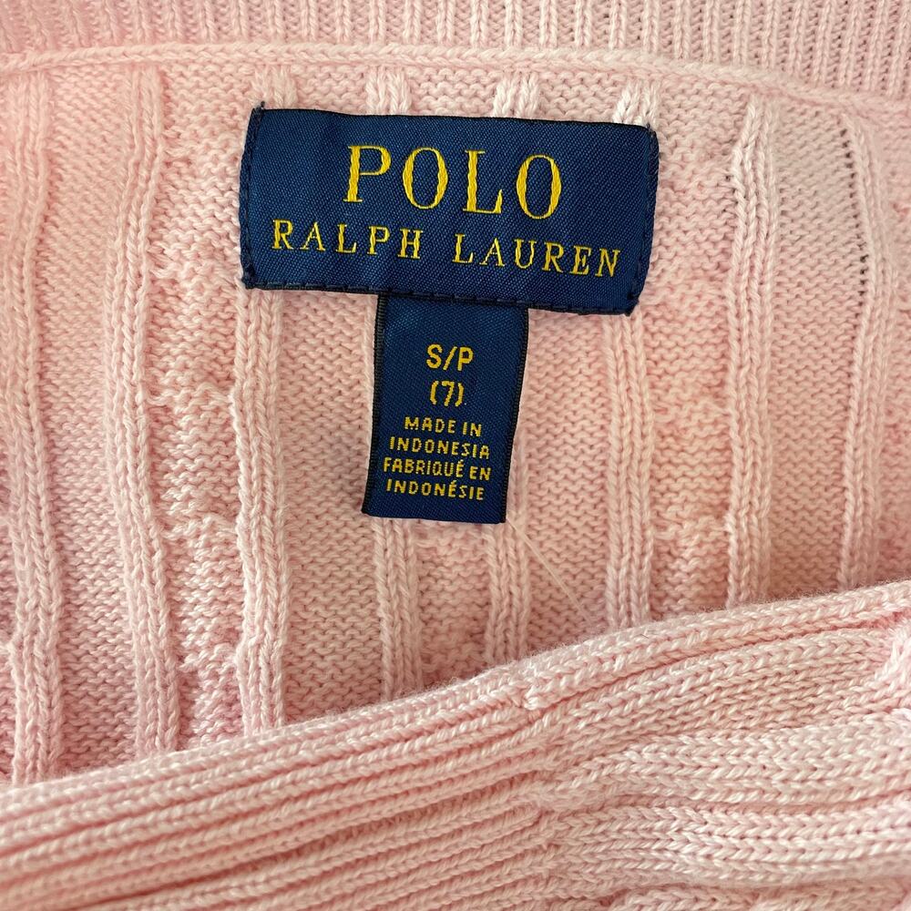 Polo Ralph Lauren | Kid's Light Pink Knitted Cardigan | Size: S - Picture 2 of 5